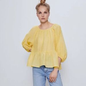 ZARA SWISS DOT BLOUSE
